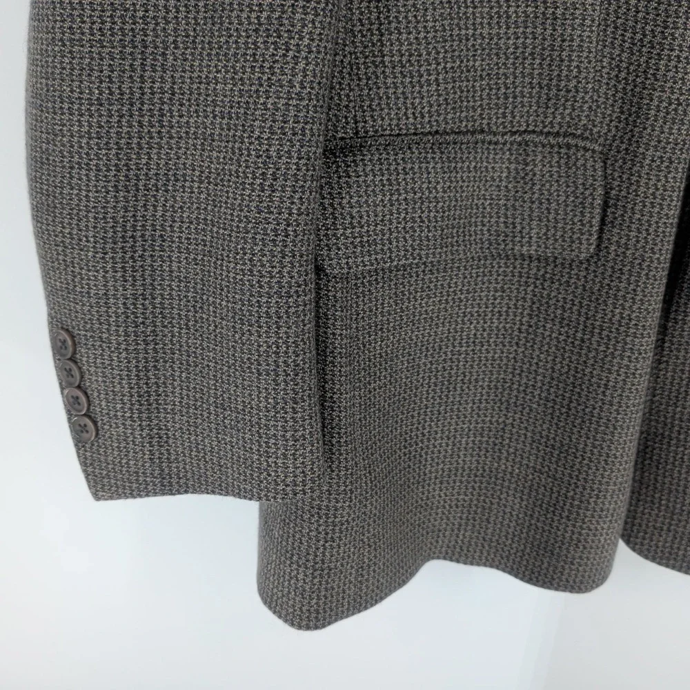 Vintage Barrington Three Button Sport Coat Classic Blazer Charcoal Gray Size 44R